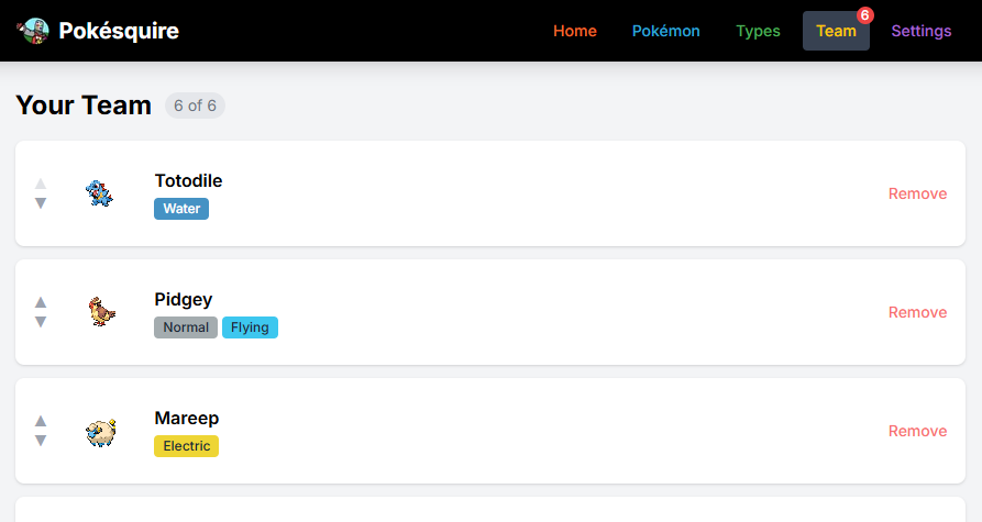 Screenshot of Pokésquire